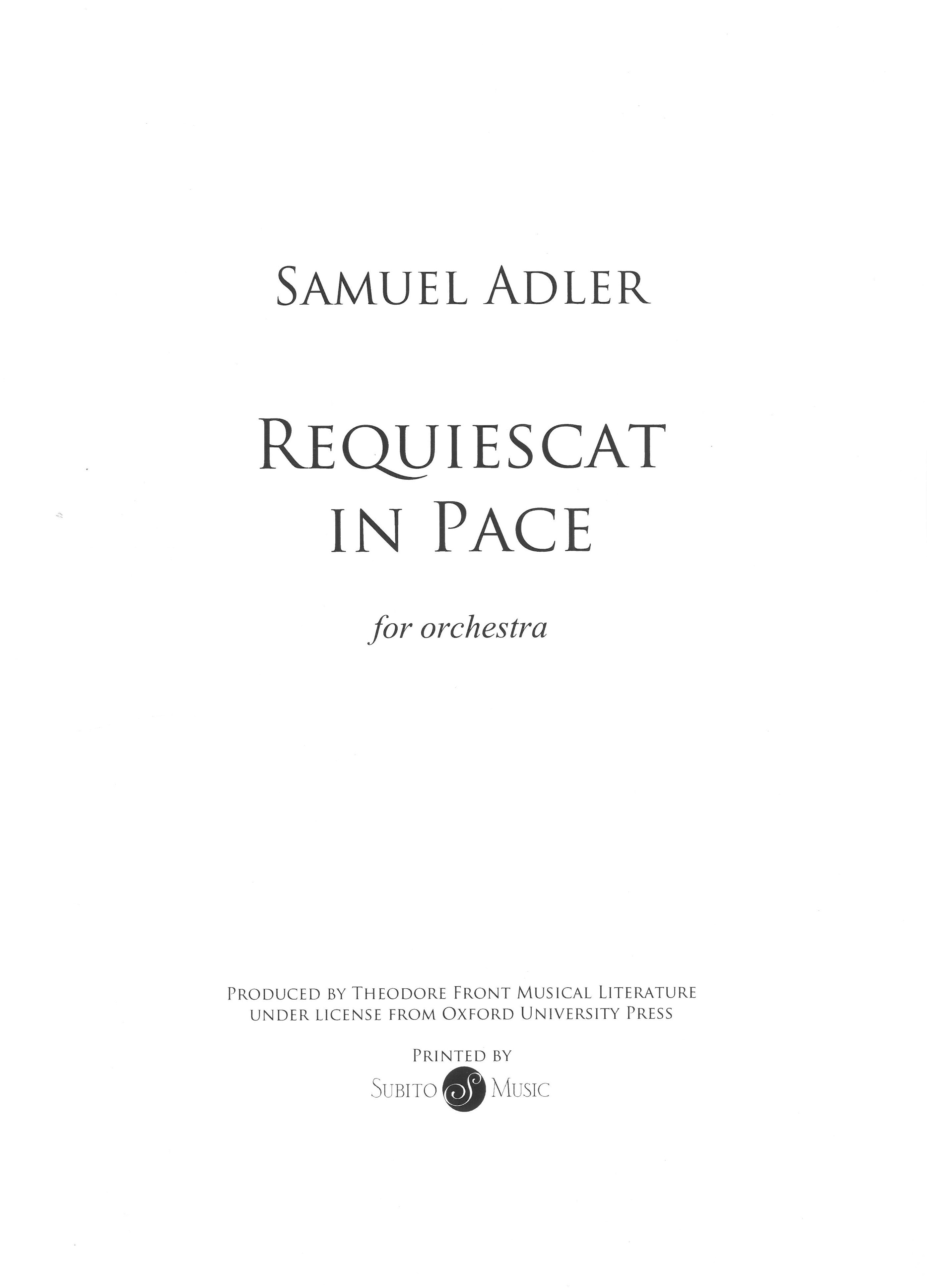 Requiescat In Pace : For Orchestra (1963).