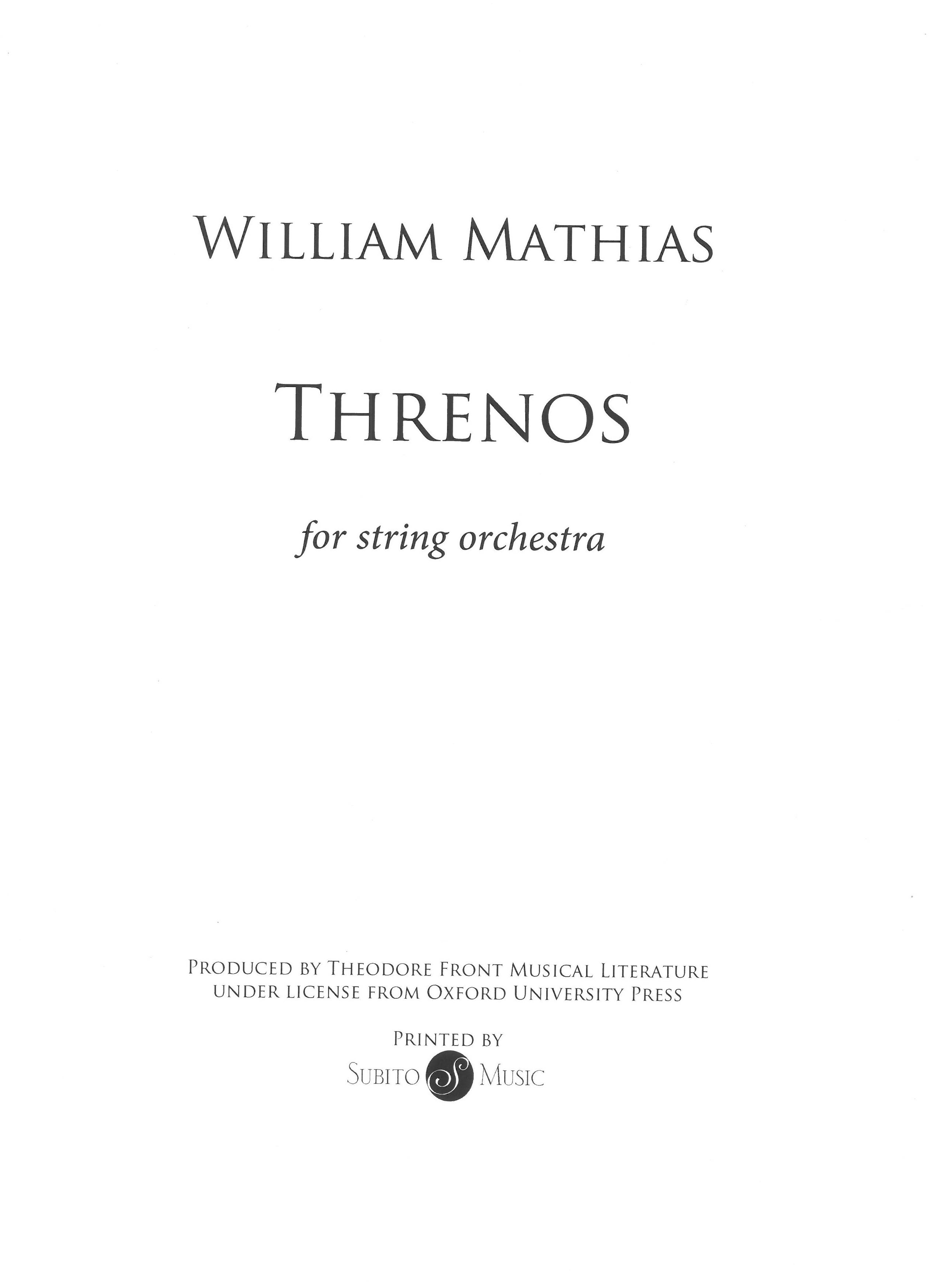 Threnos : For String Orchestra.