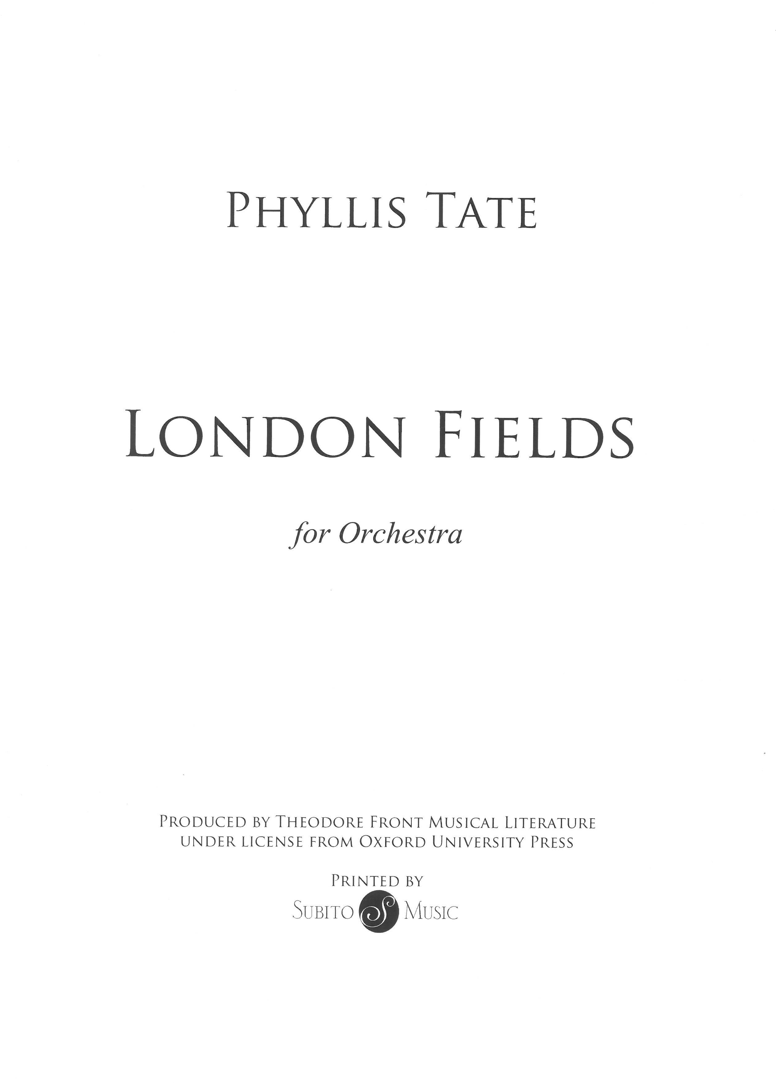 London Fields : For Orchestra.