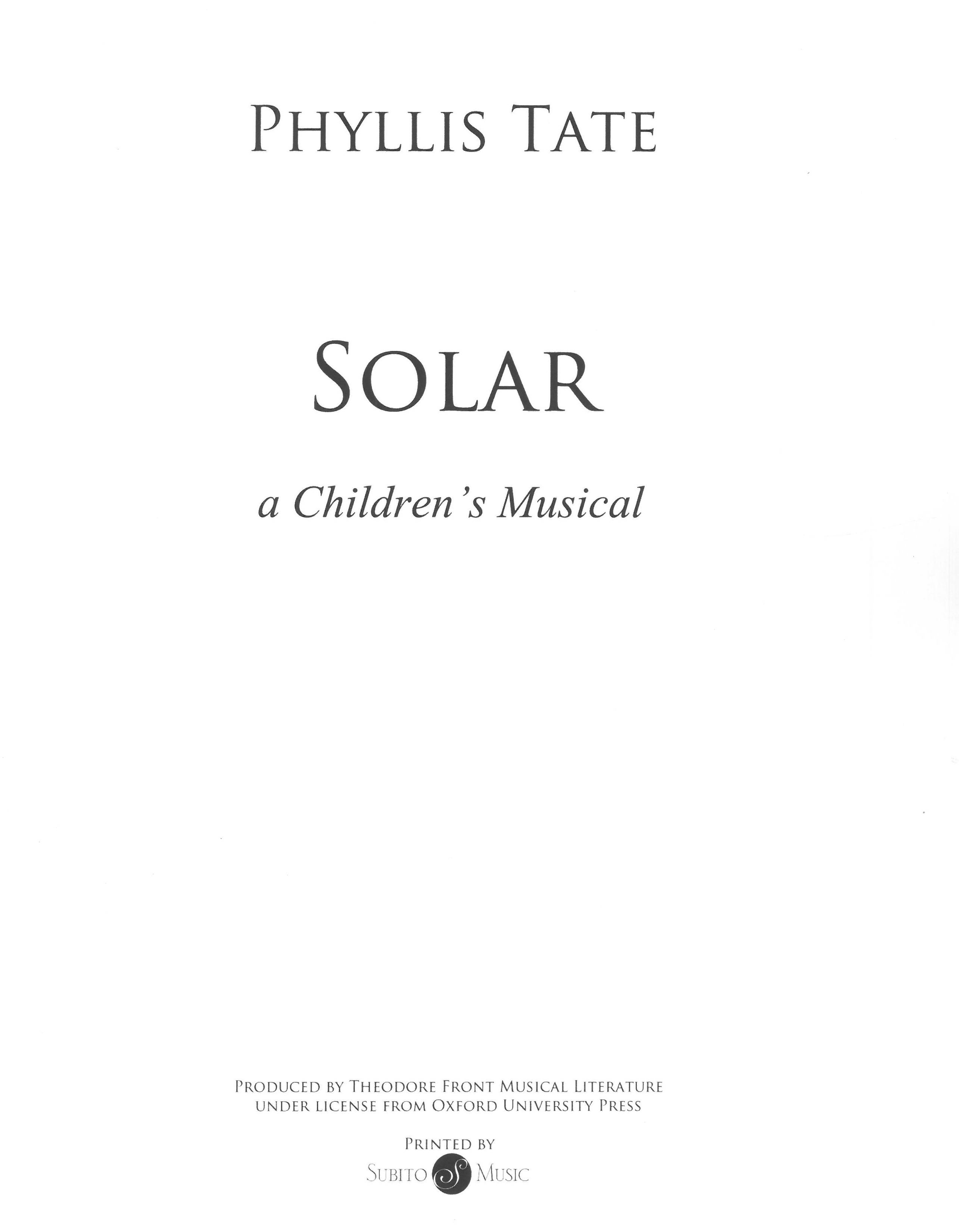 Solar : For Orchestra.