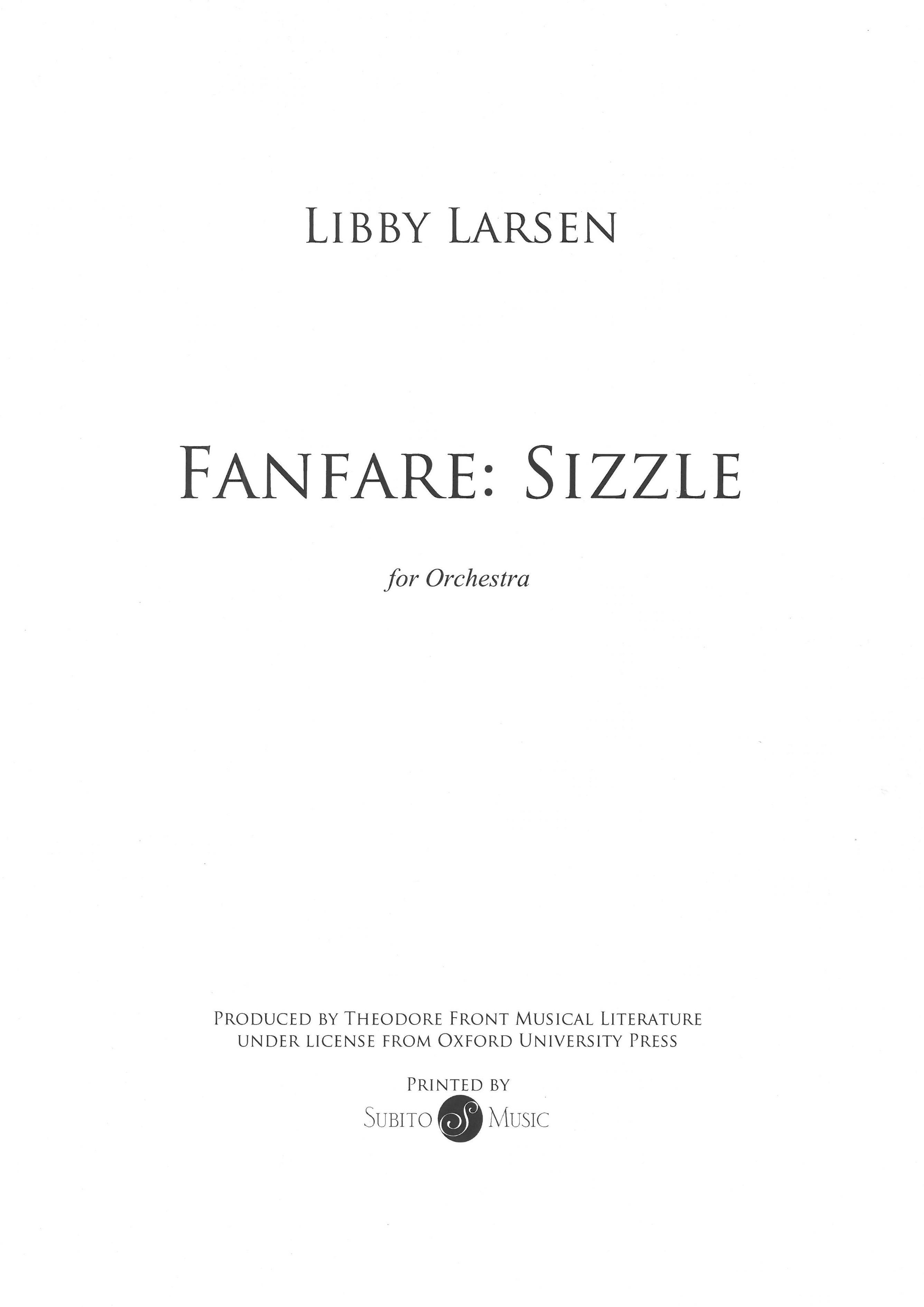 Fanfare - Sizzle : For Orchestra.