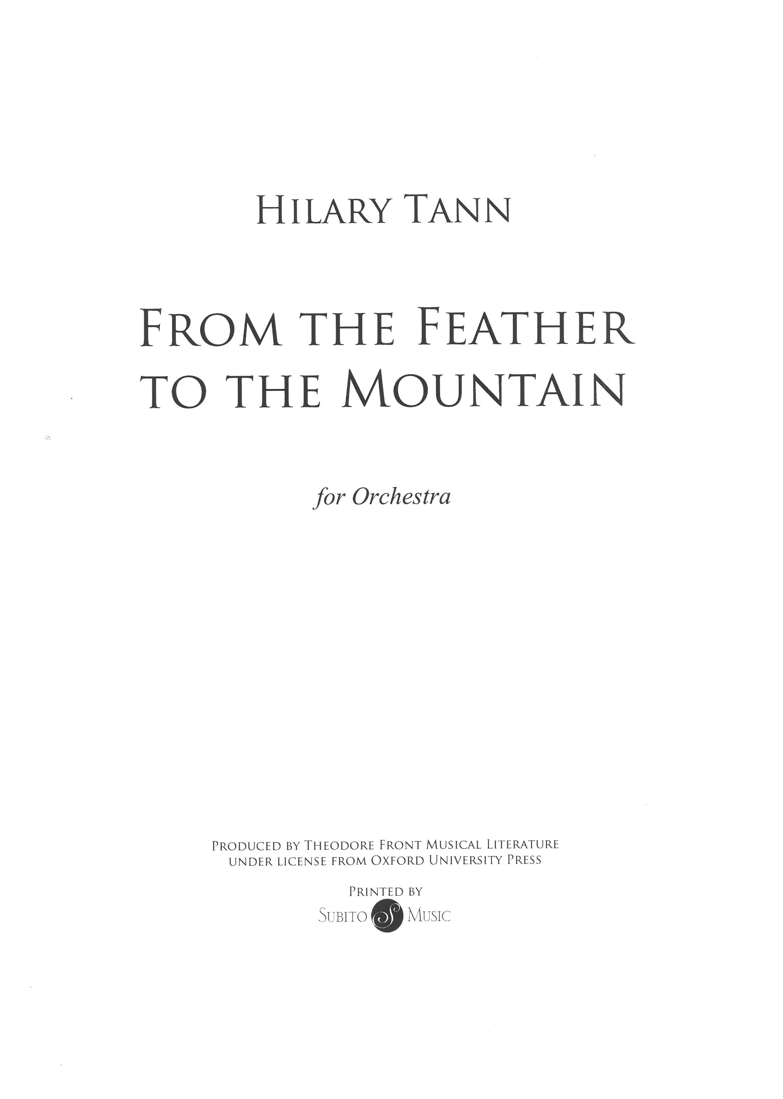 From The Feather To The Mountain : For Orchestra.