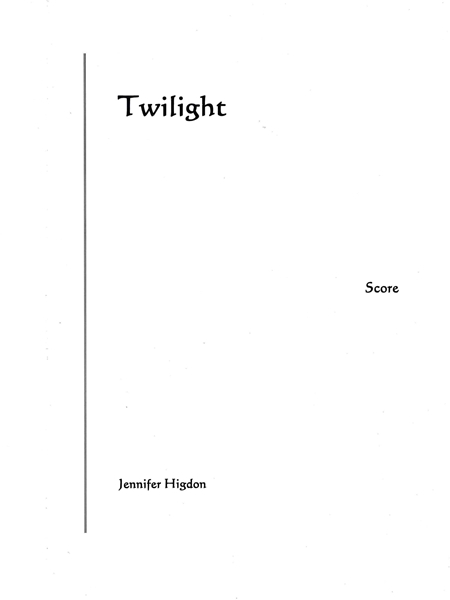 Twilight : For Violin, Alto Saxophone and Piano.