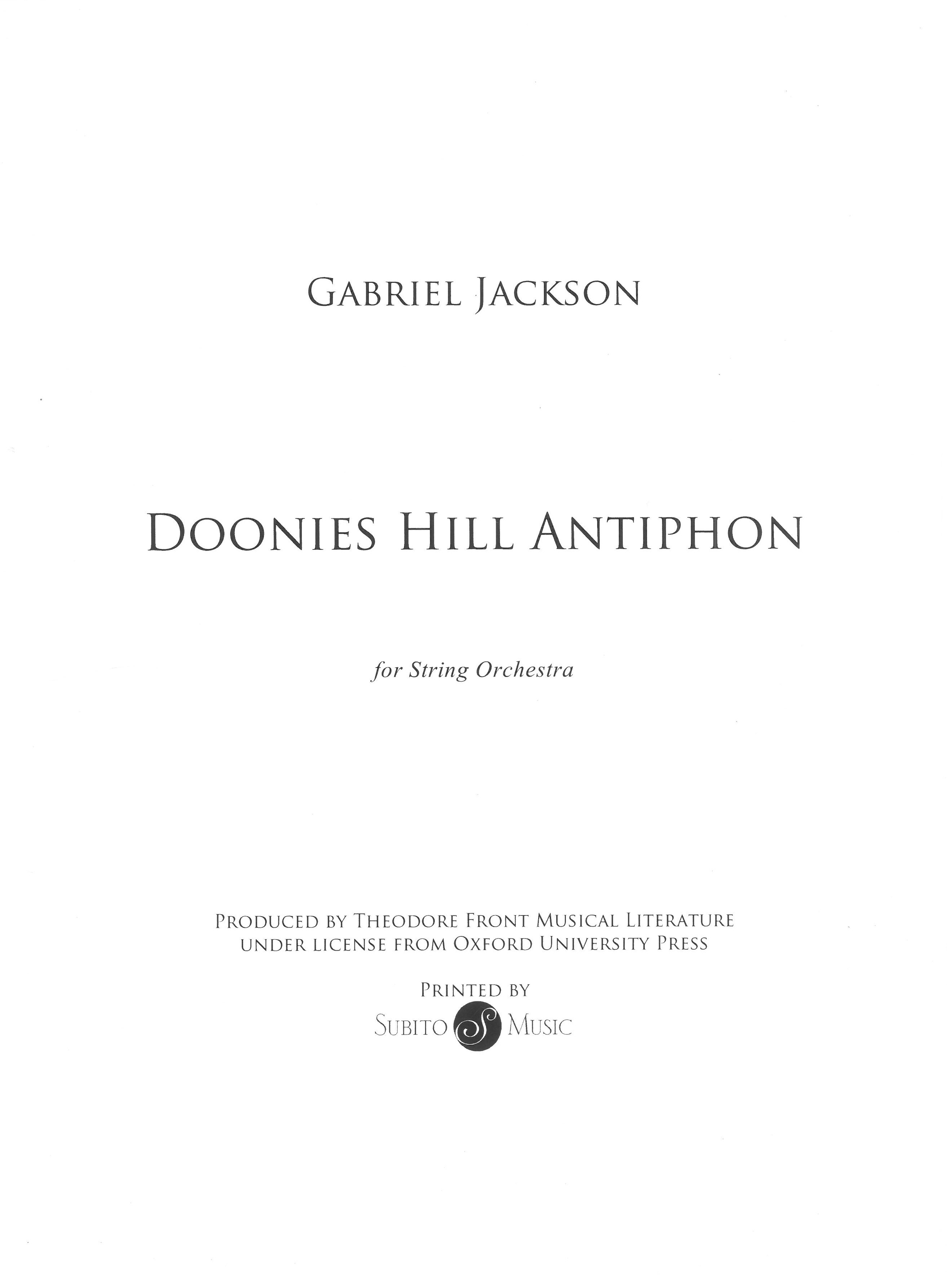Doonies Hil Antiphon : For String Orchestra.