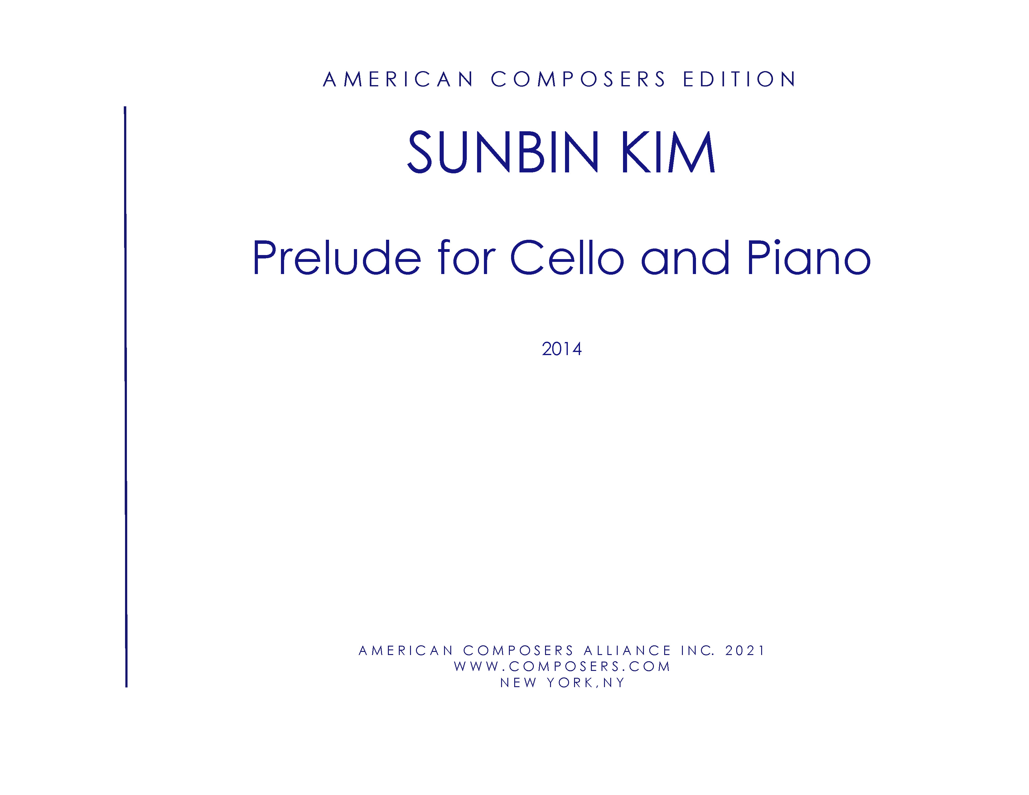 Prelude : For Cello and Piano (2014).
