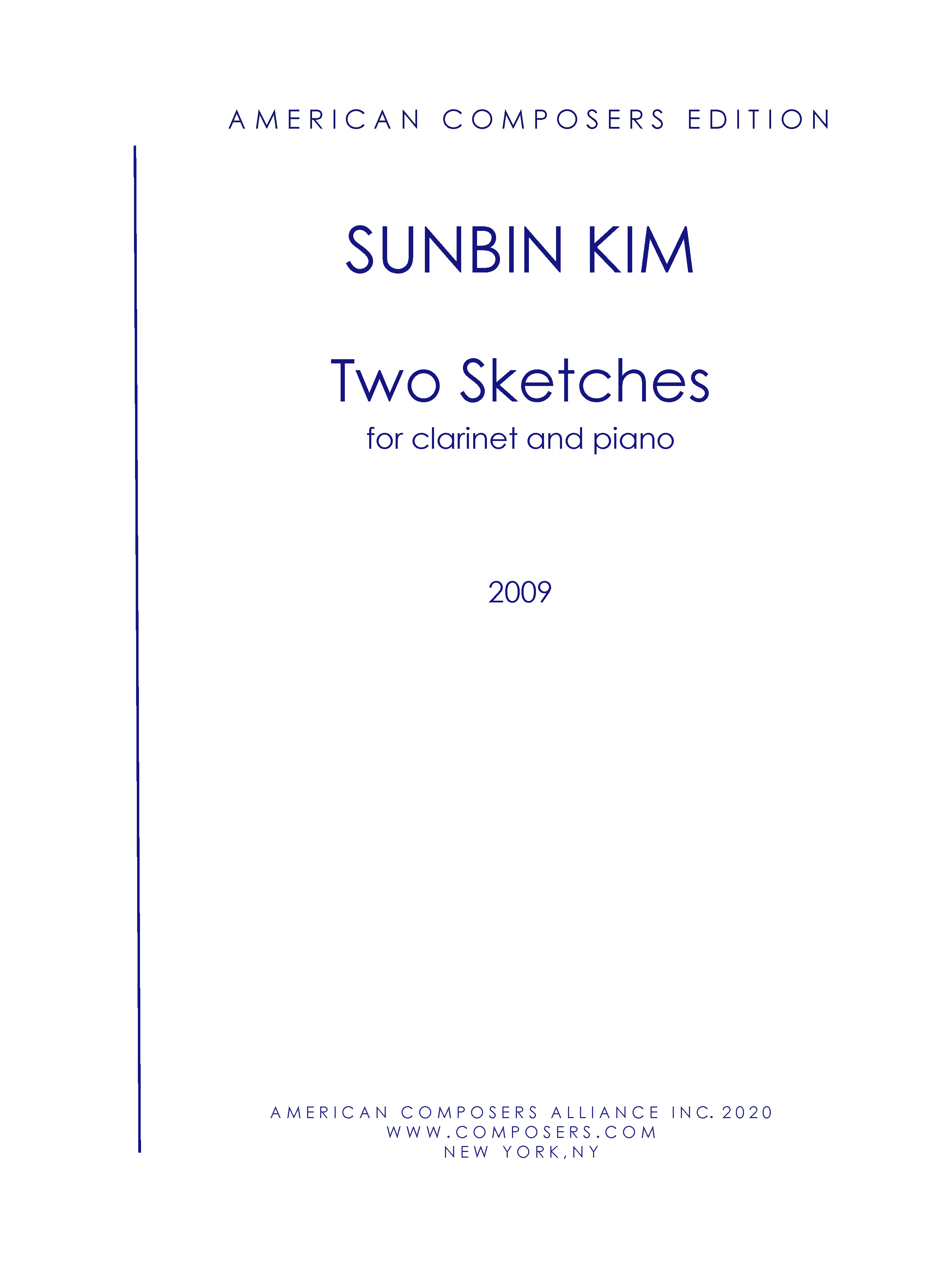 Two Sketches : For Clarinet and Piano (2009).