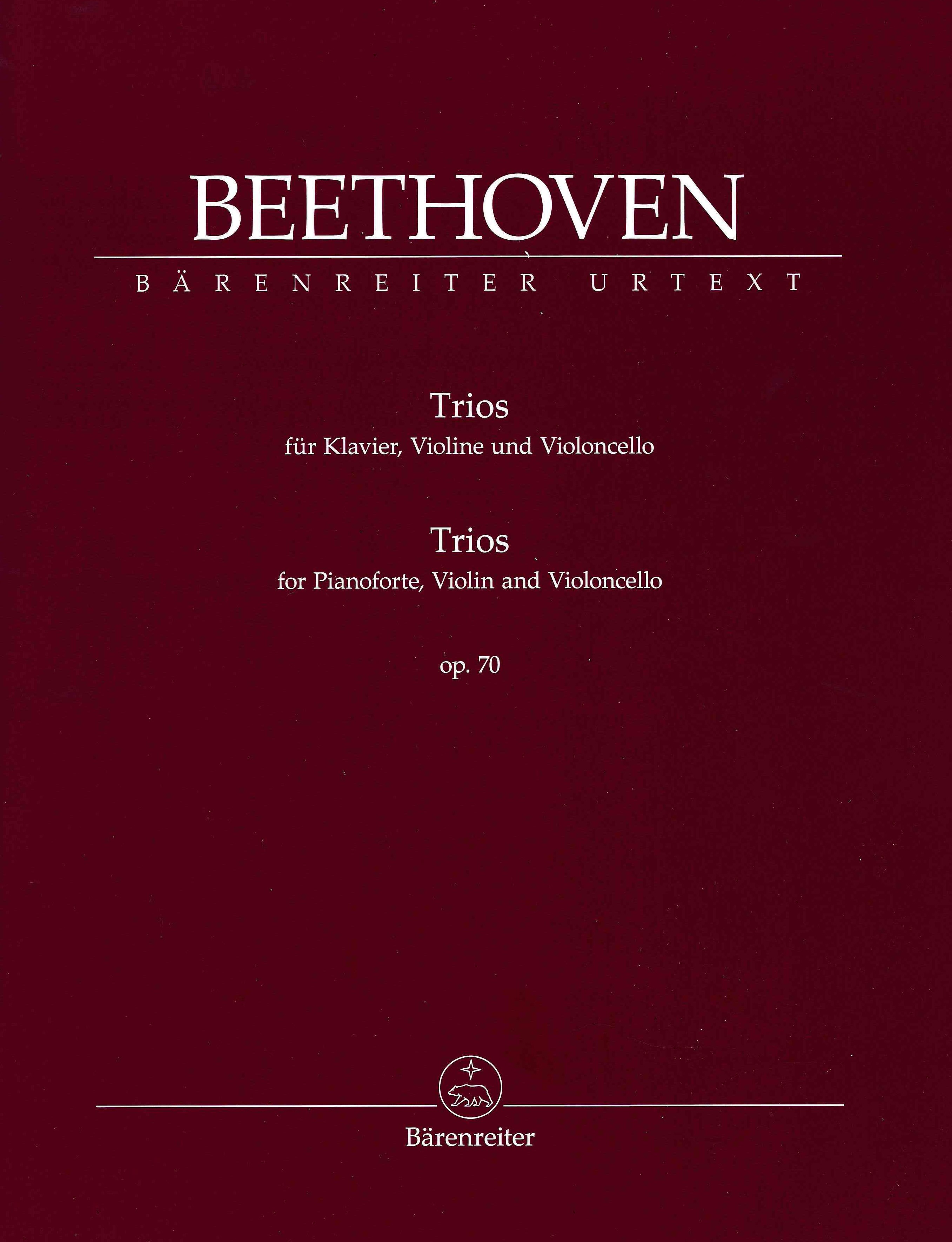 Trios, Op. 70 : For Pianoforte, Violin and Violoncello / edited by Jonathan Del Mar.