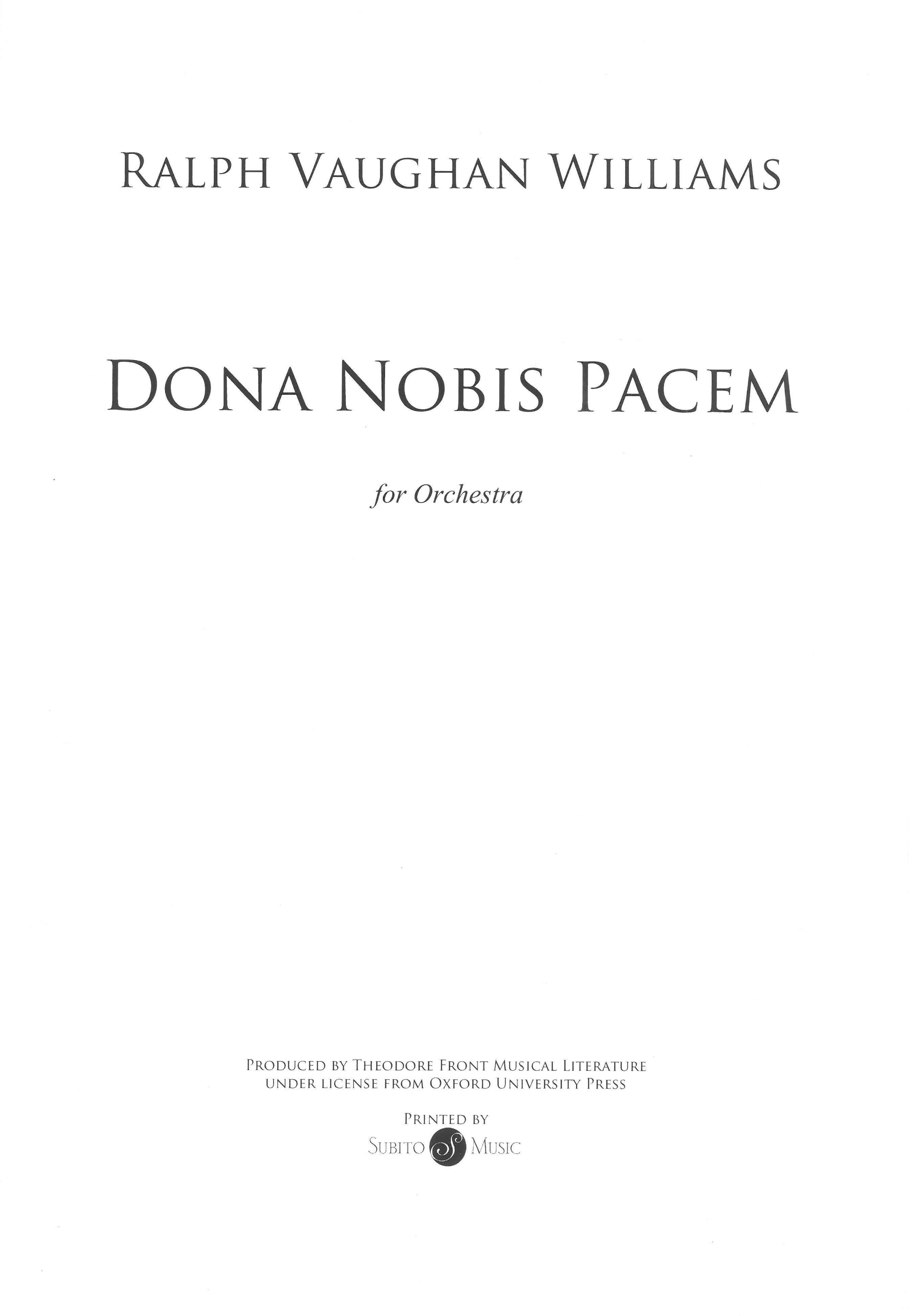 Dona Nobis Pacem : For Orchestra.