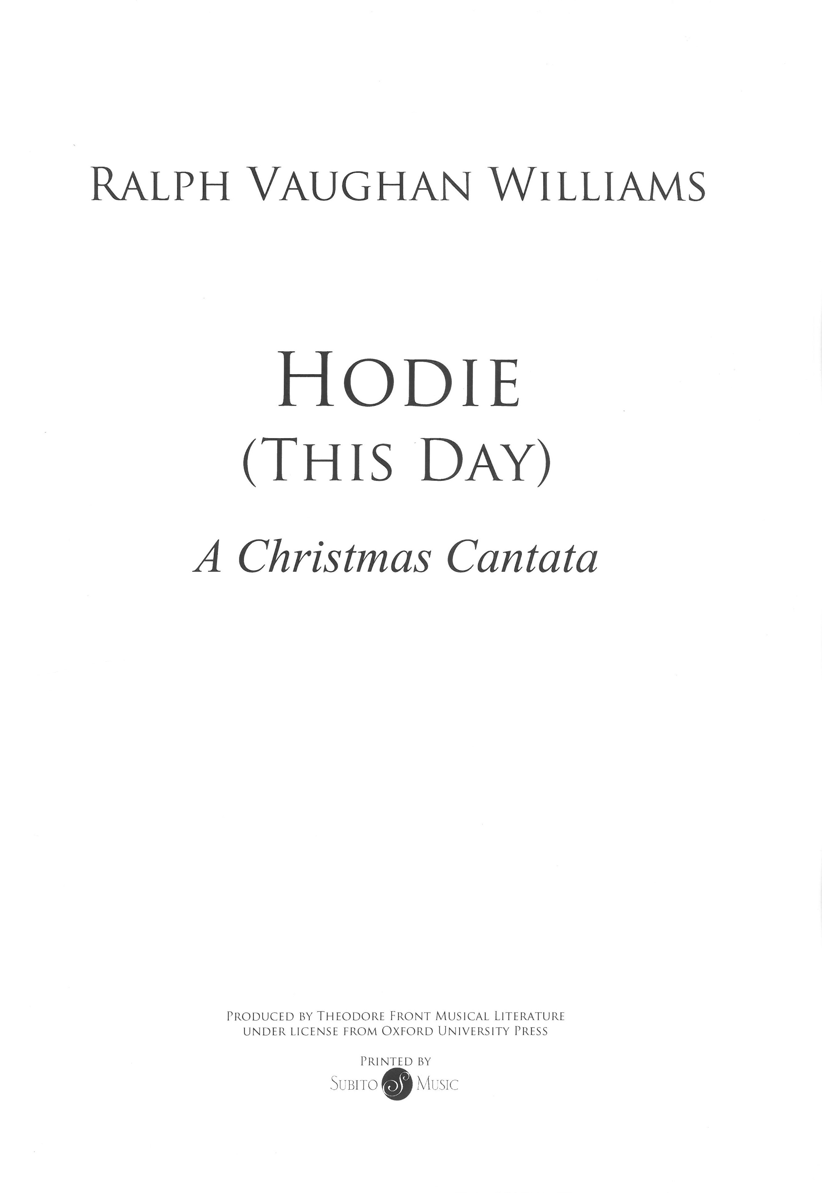 Hodie (This Day) : A Christmas Cantata.