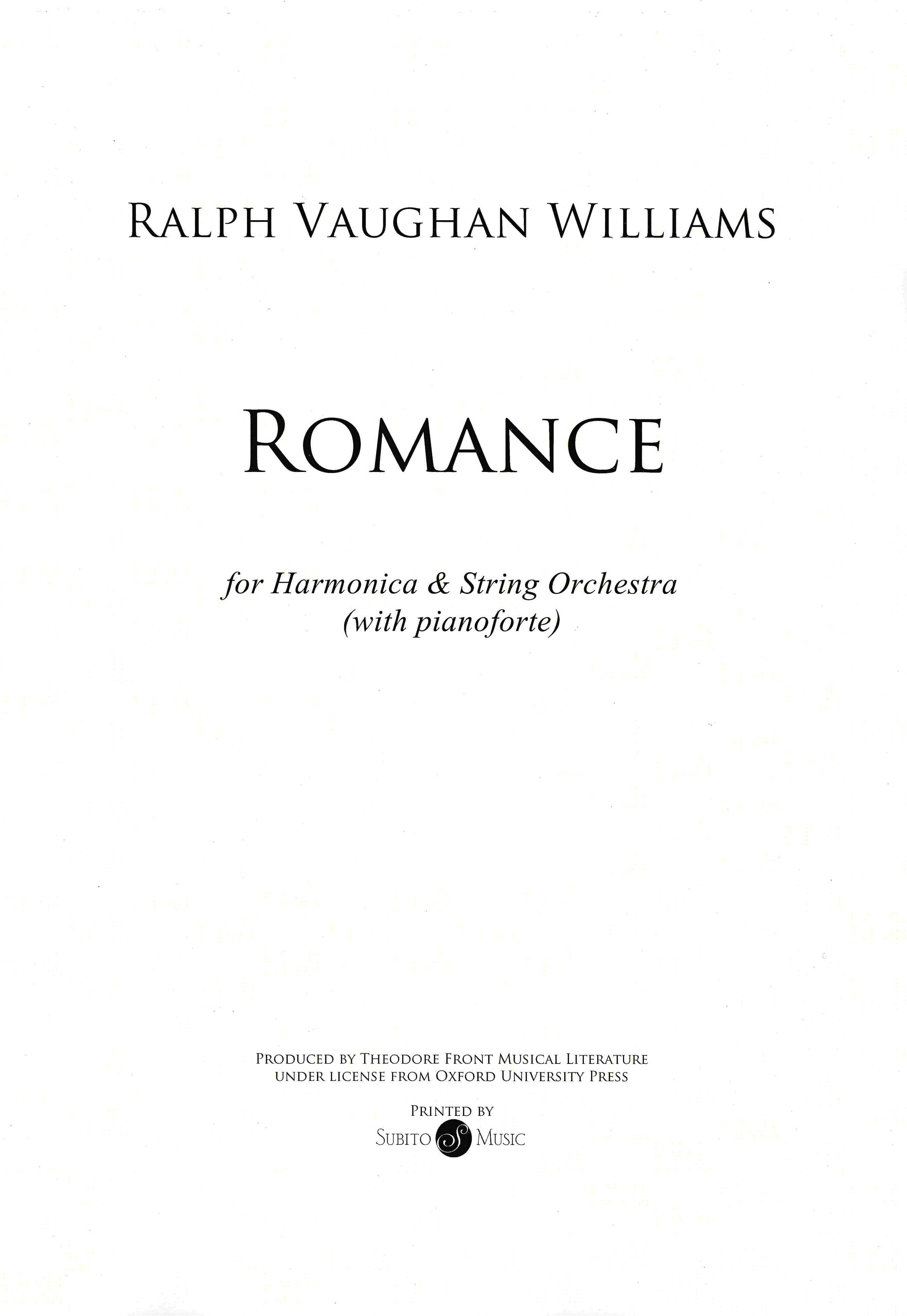 Romance : For Harmonica and String Orchestra (Or Piano).