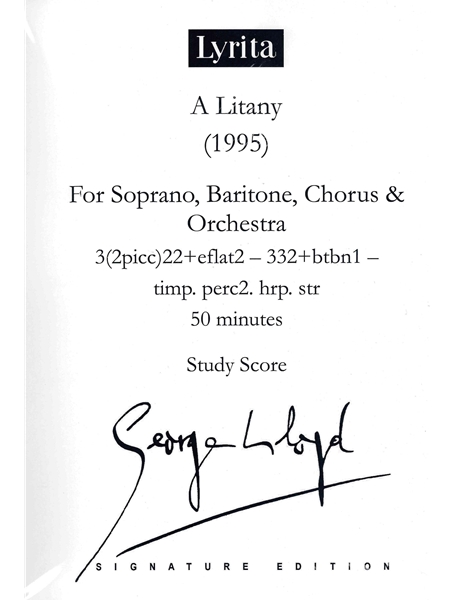 Litany : For Soprano, Baritone, Chorus and Orchestra (1995).