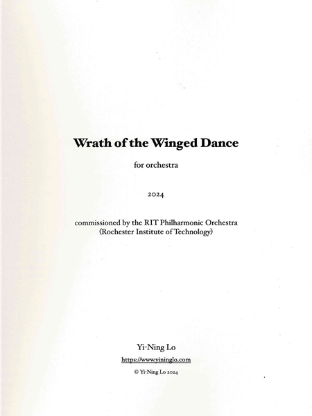 Wrath of The Winged Dance : For Orchestra (2024).