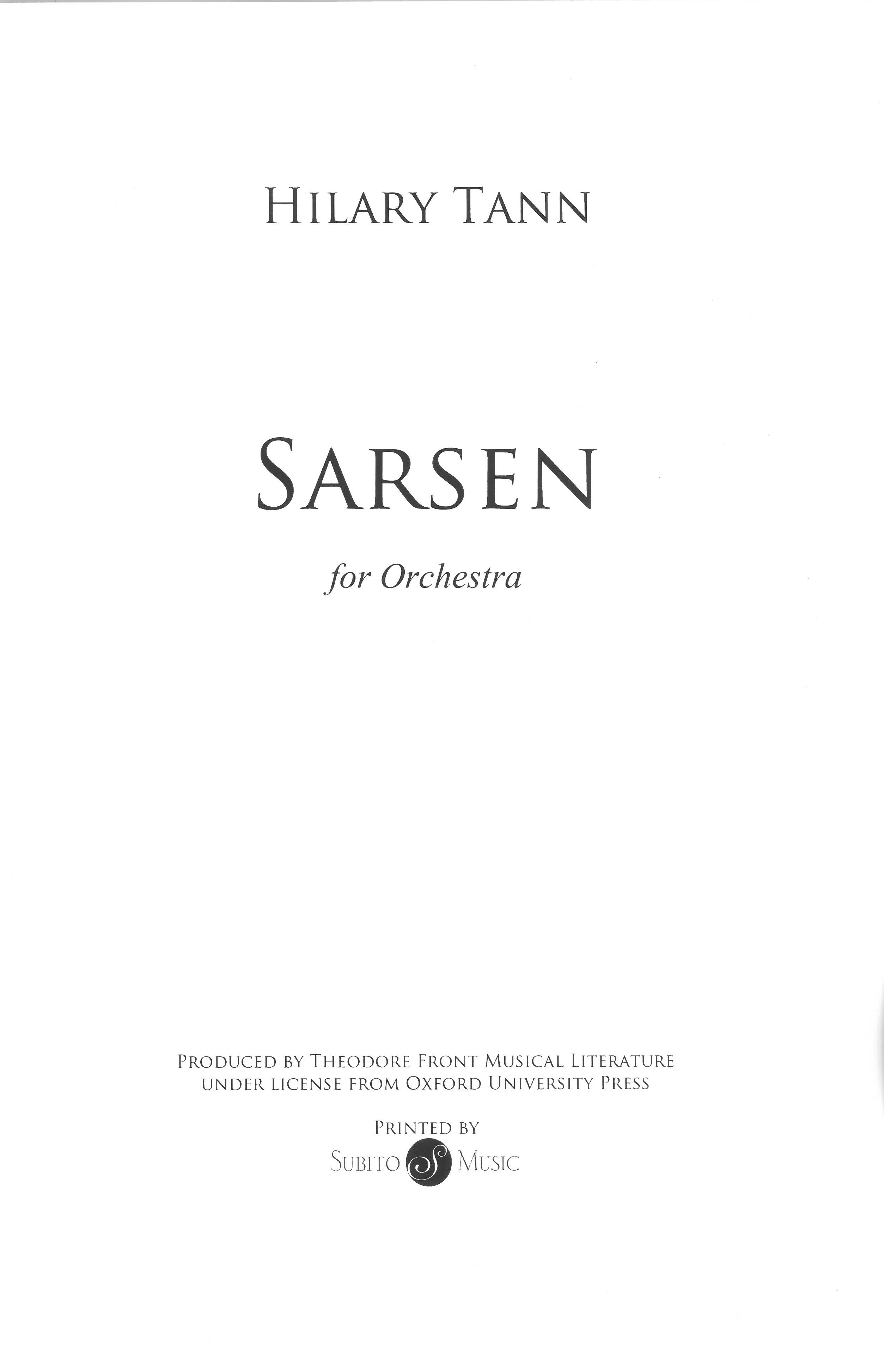 Sarsen : For Orchestra.