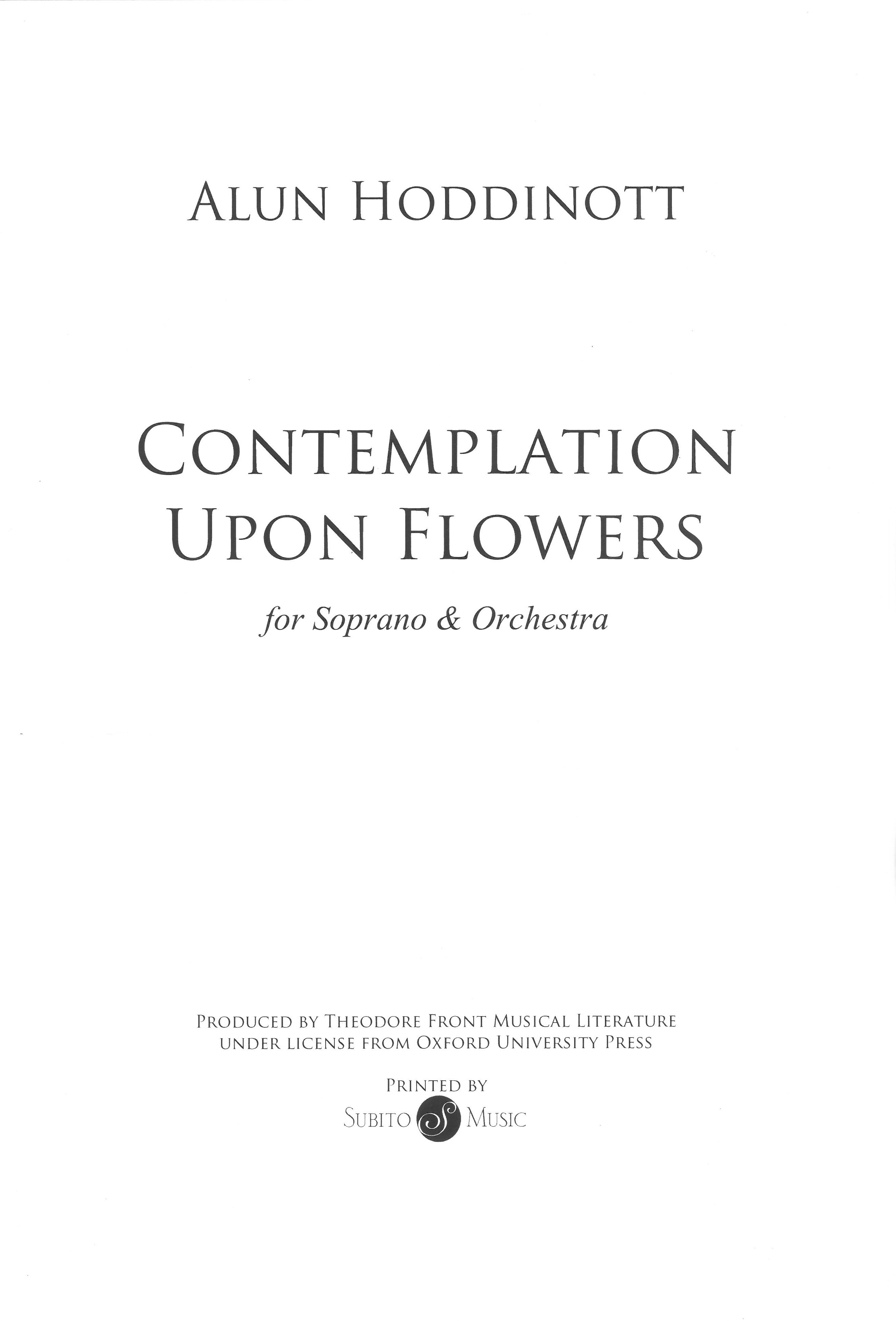 A Contemplation Upon Flowers : For Soprano and Orchestra (1976).