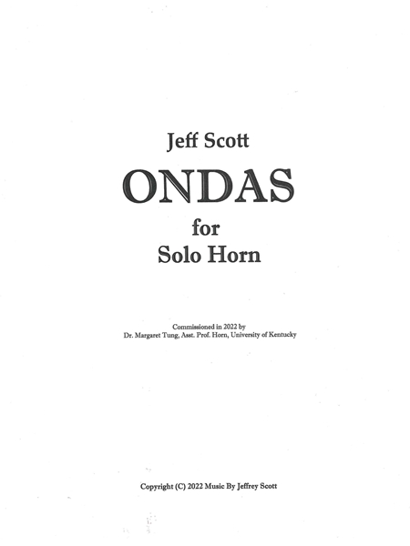 Ondas : For Solo Horn.