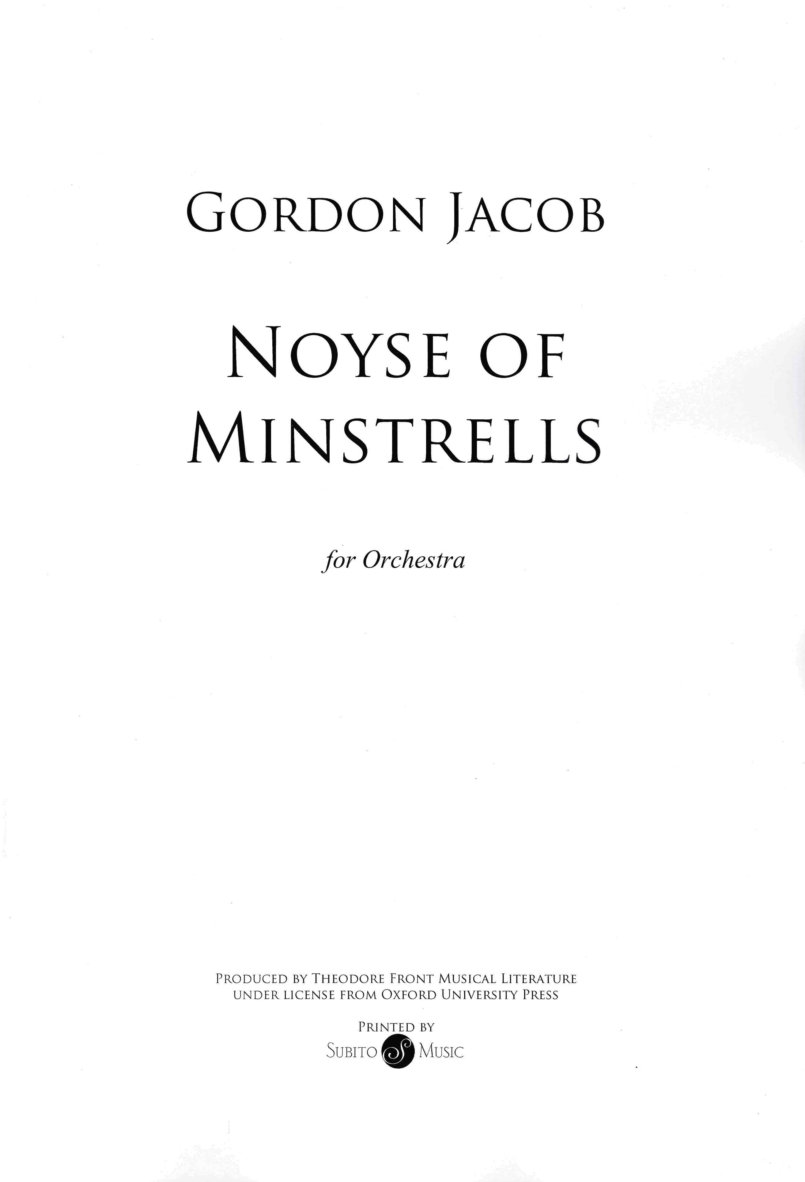 A Noyse of Minstrells : For Orchestra (1970).