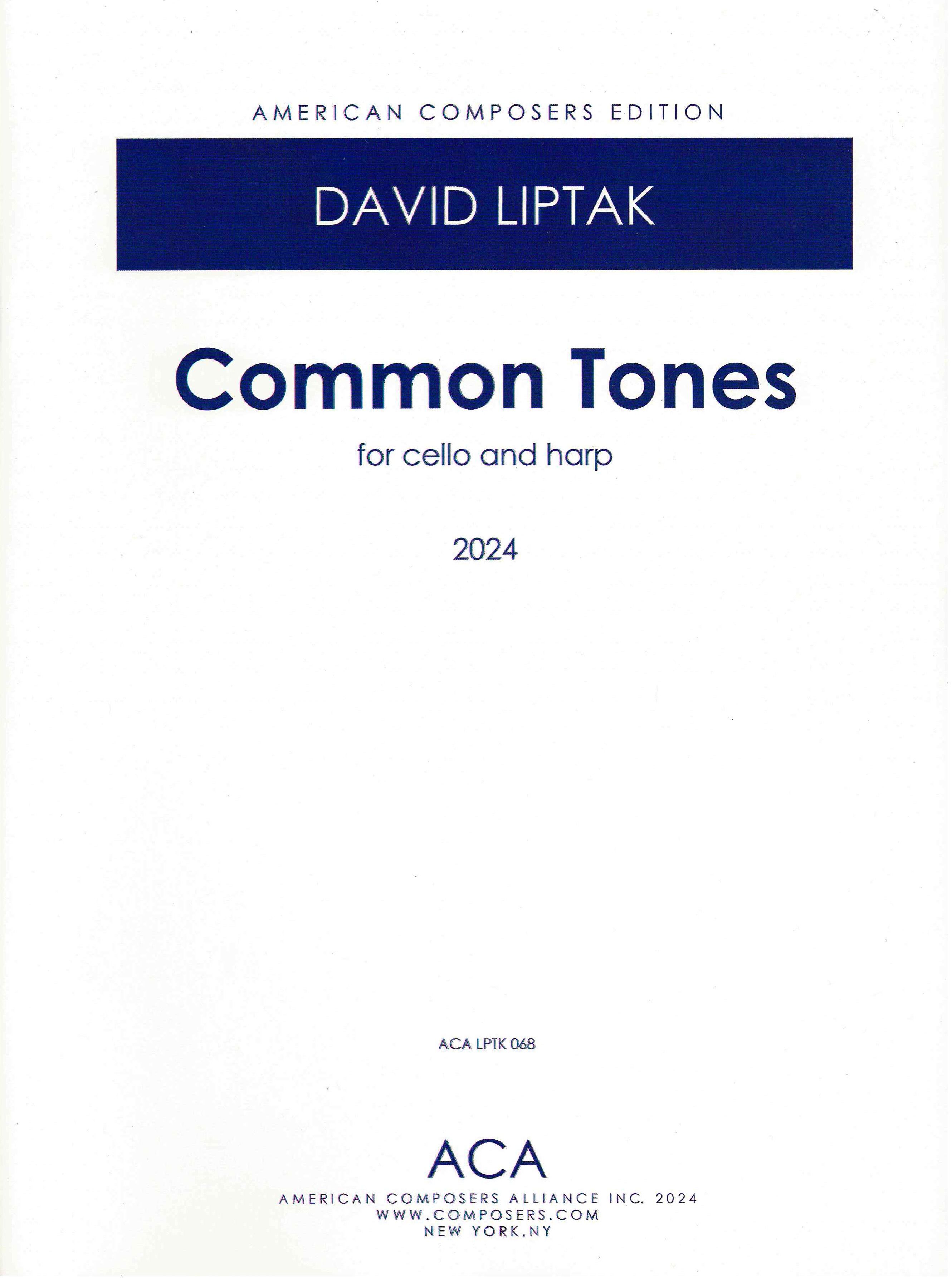 Common Tones : For Cello and Harp (2024).