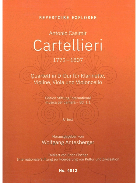 Quartett In D-Dur : Für Klarinette, Violine, Viola und Violoncello / Ed. Wolfgang Antesberger.