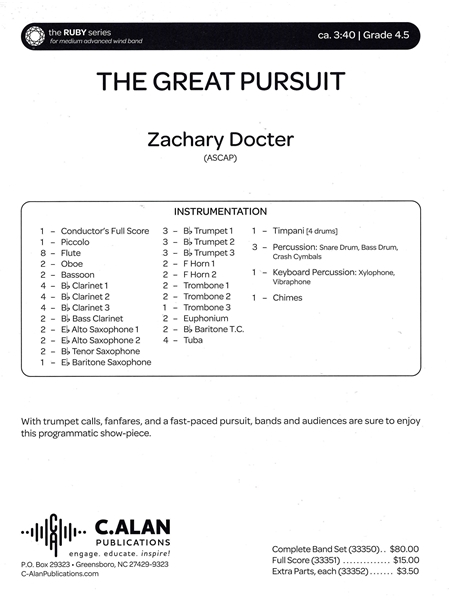 The Great Pursuit : For Concert Band.