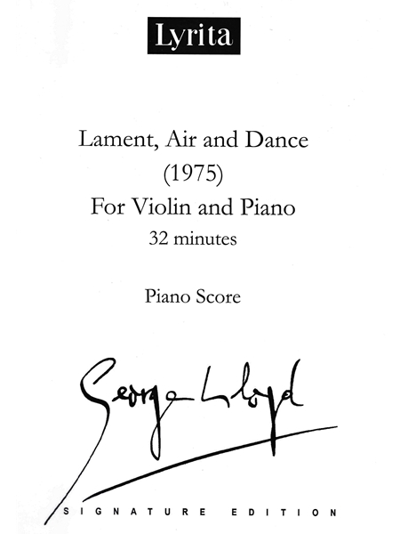 Lament, Air and Dance : For Violin and Piano (1975).