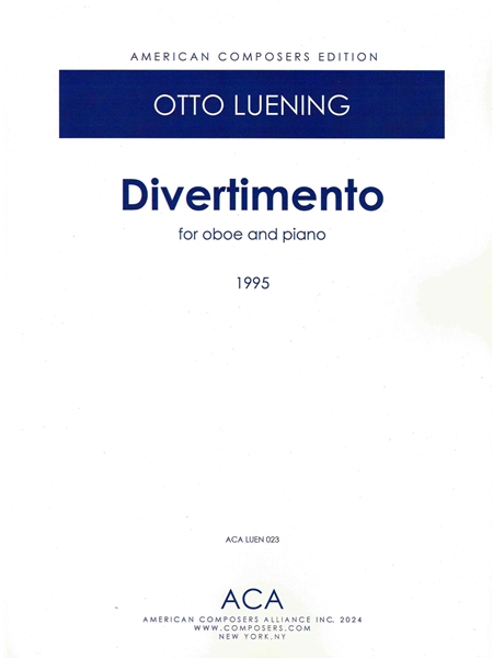 Divertimento : For Oboe and Piano (1995).