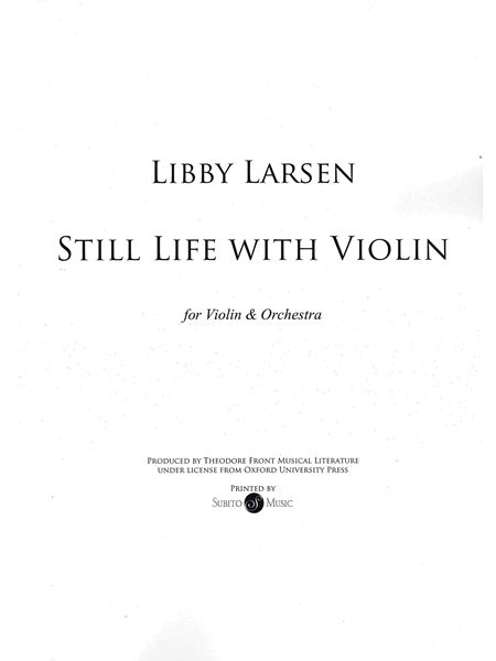 Still Life With Violin : For Violin and Orchestra.