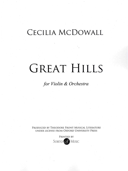 Great Hills : For Violin and Orchestra.