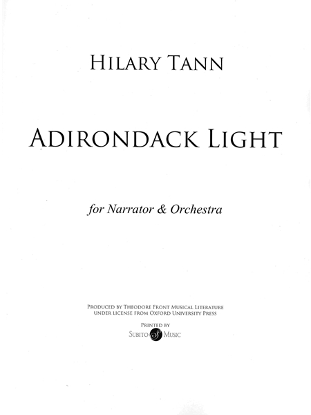 Adirondack Light : For Narrator and Orchestra.