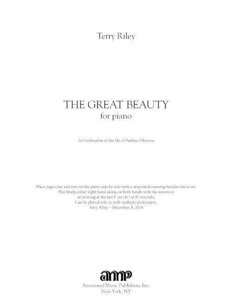 The Great Beauty : For Piano (2016).