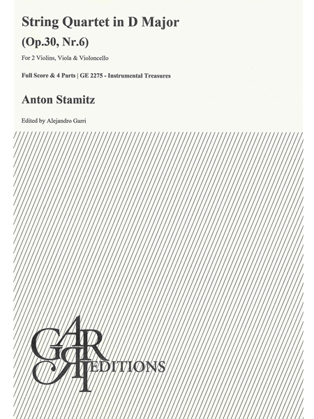 String Quartet In D Major, Op. 30, Nr. 6 : For 2 Violins, Viola & Violoncello / Ed. Alejandro Garri.