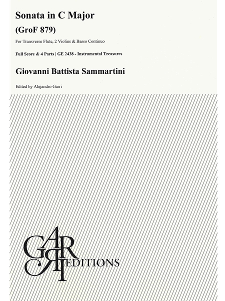 Sonata In C Major, Grof 879 : For Transverse Flute, 2 Violins and Basso / Ed. Alejandro Garri.