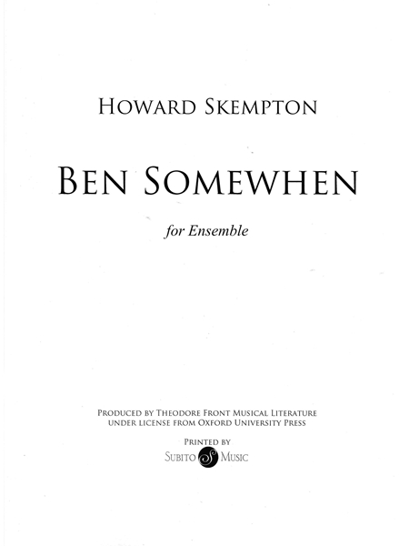 Ben Somewhen : For Ensemble.