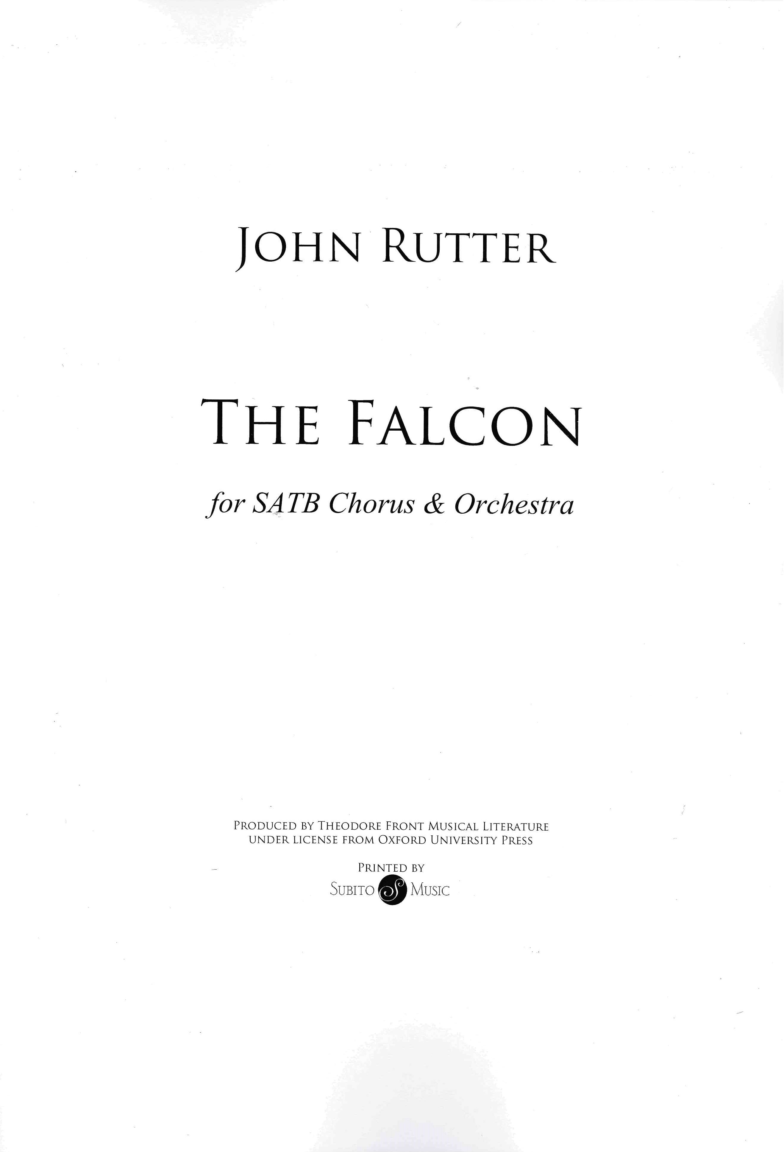 The Falcon : For SATB Chorus and Orchestra.