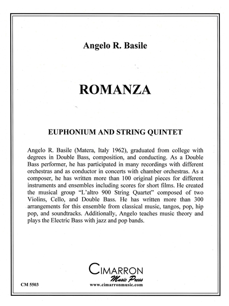 Romanza : For Euphonium and String Quartet.