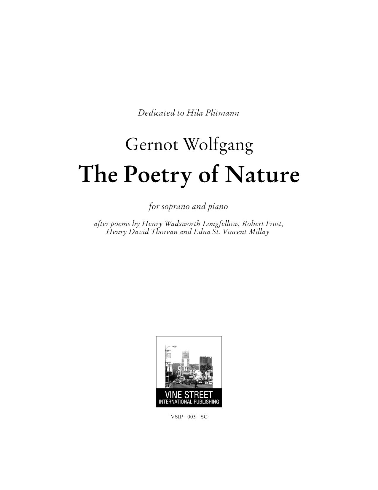 The Poetry of Nature : For Soprano and Piano (2020).