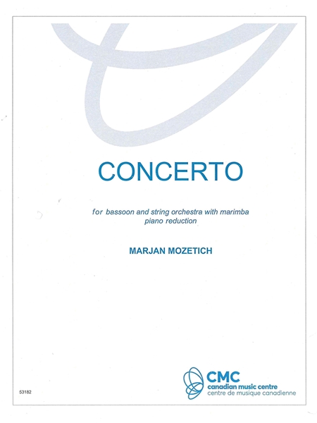 Concerto : For Bassoon and String Orchestra With Marimba - Piano reduction and Solo Part.