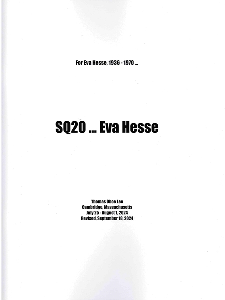 Sq20…Eva Hesse : For String Quartet (2024).