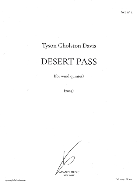 Desert Pass : For Wind Quintet (2023).