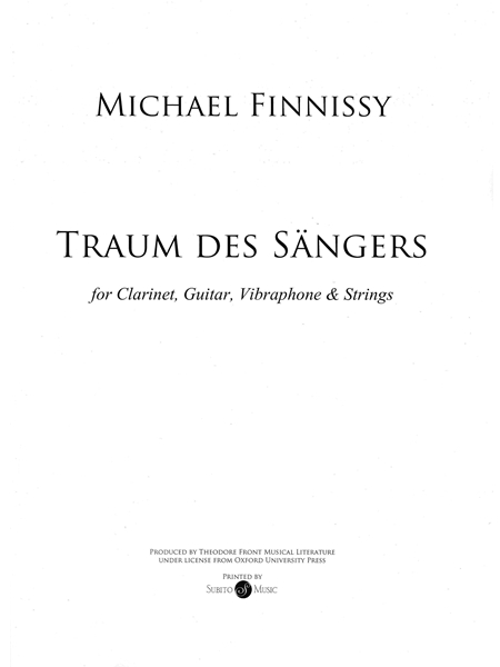 Traum Des Sängers : For Clarinet, Guitar, Vibraphone, and Strings (1994).