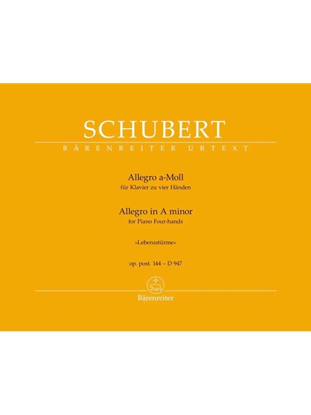 Allegro In A Minor, Op. Post. 144, D. 947 : For Piano Four-Hands / edited by Walburga Litschauer.