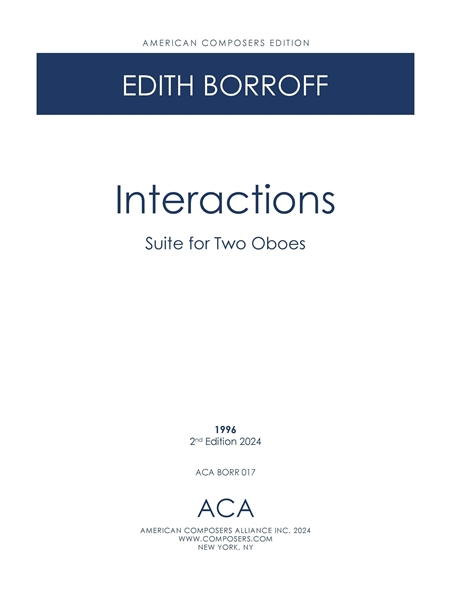 Interactions : Suite For Two Oboes (1996).