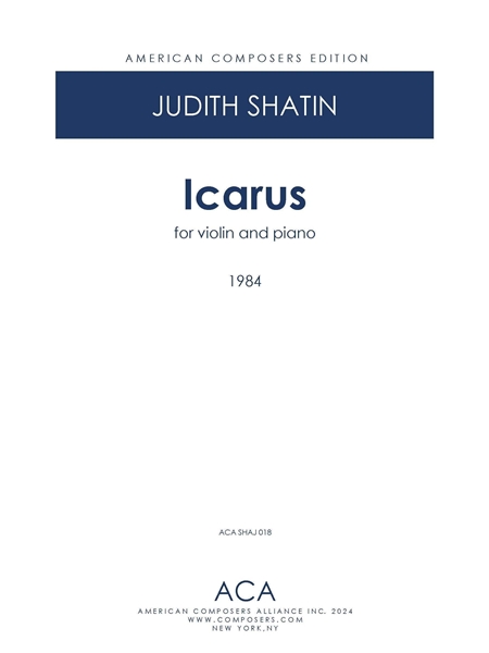 Icarus : For Violin and Piano (1984).