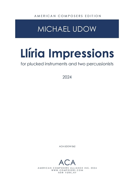 Llíria Impressions : For Plucked Instruments and 2 Percussionists (2024).