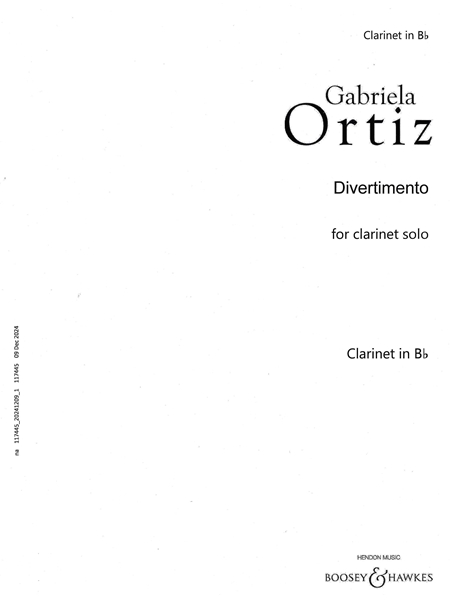 Divertimento : For Clarinet Solo (1986).