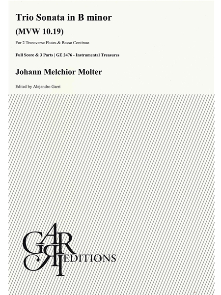 Trio Sonata In B Minor, MWV 10.19 : For 2 Transverse Flutes & Basso Continuo / Ed. Alejandro Garri.