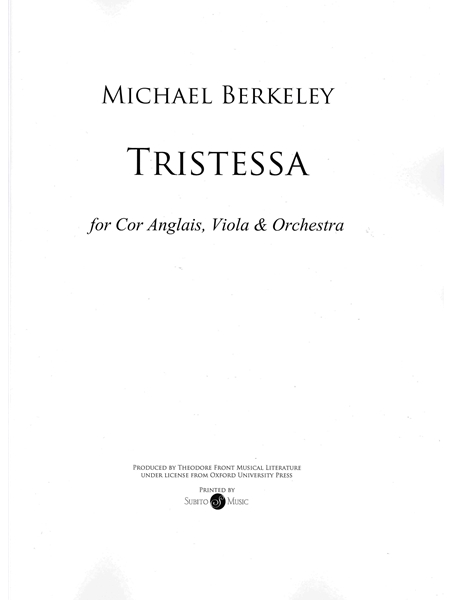 Tristessa : For Cor Anglais, Viola and Orchestra.