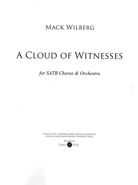 A Cloud of Witnesses : For SATB Chorus and Orchestra.