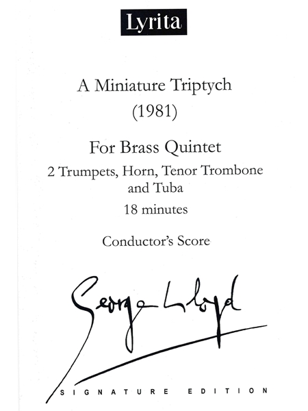 A Miniature Triptych : For Brass Quintet (1981).