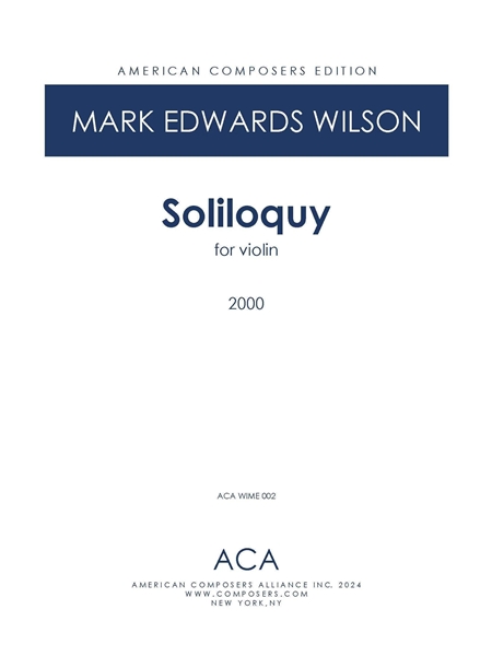 Soliloquy : For Violin (2000).