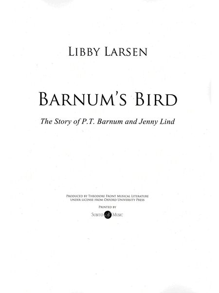 Barnum's Bird : The Story of P. T. Barnum and Jenny Lind.